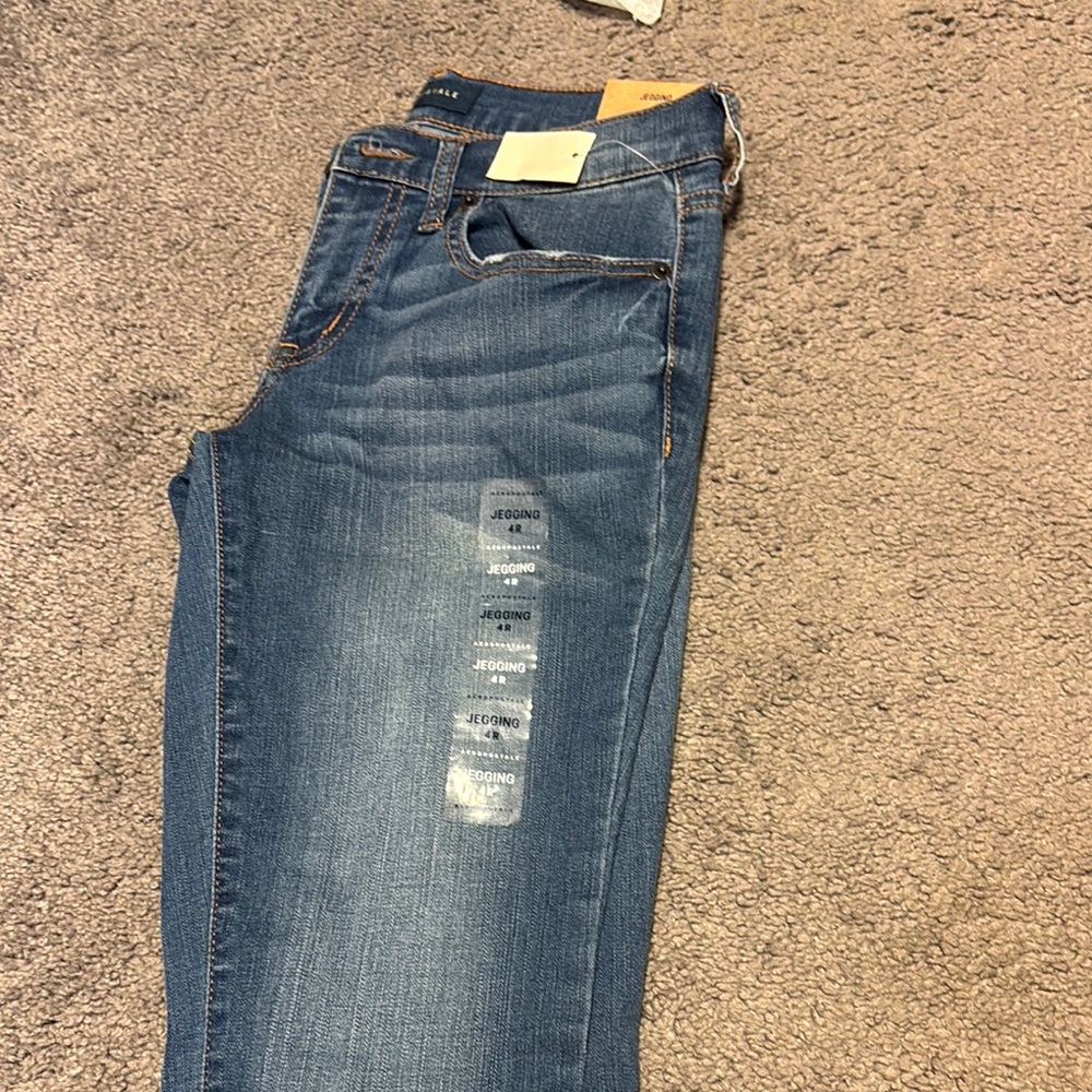 Aeropostale Blue Jeggings with Distressed Details